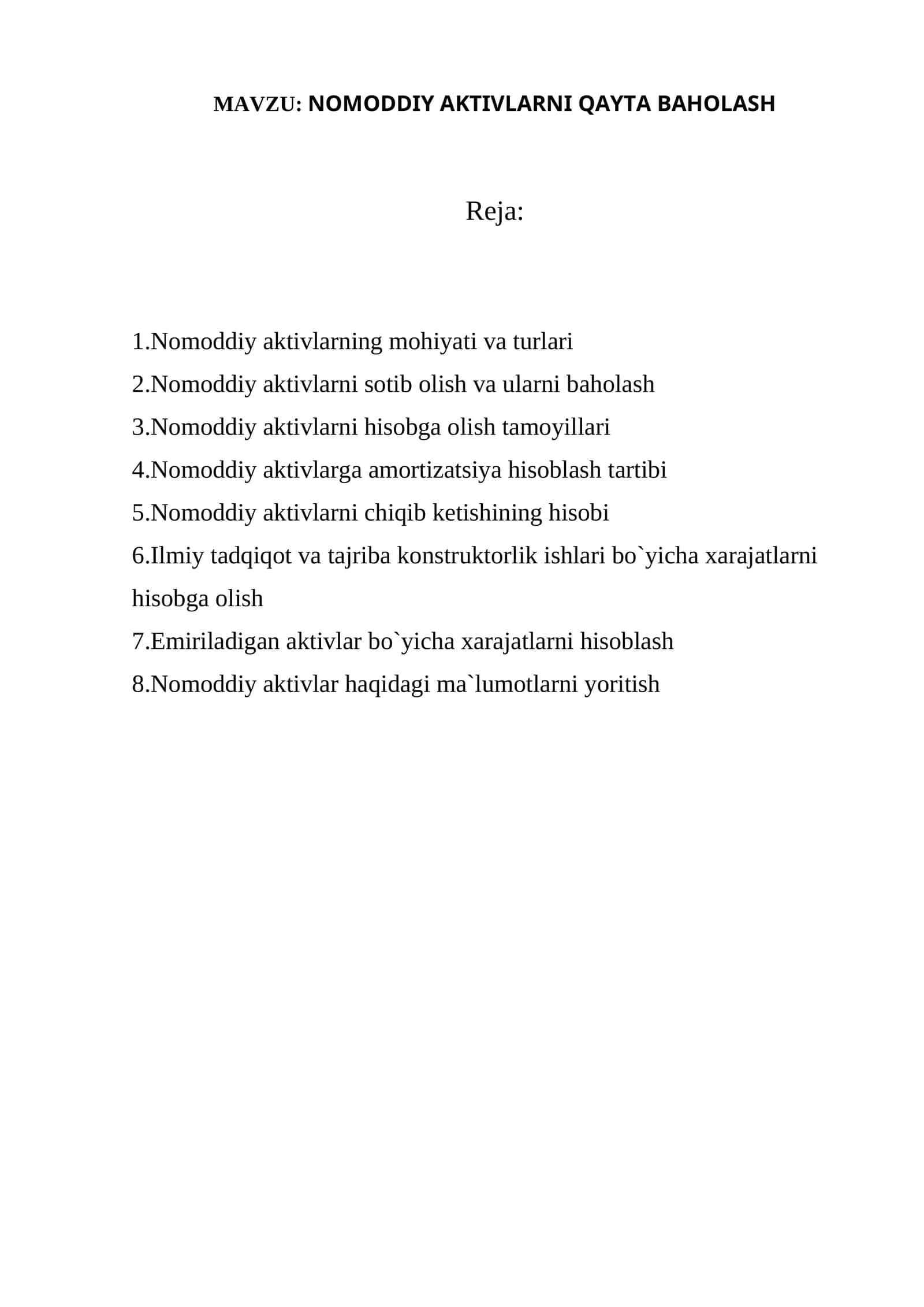 NOMODDIY AKTIVLARNI QAYTA BAHOLASH 1