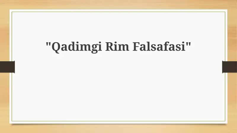Qadimgi Rim Falsafasi 1