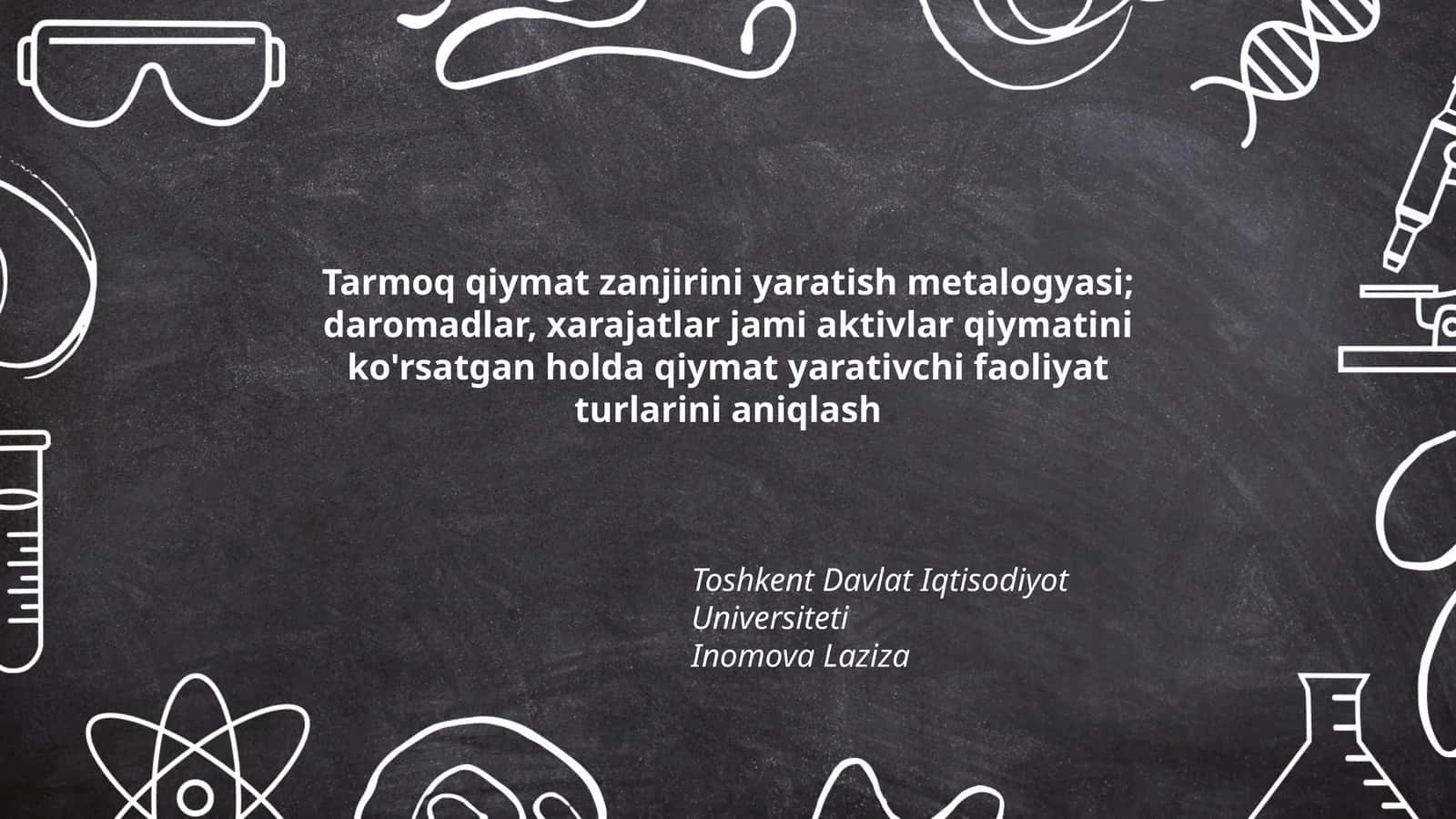 Tarmoq qiymat zanjirini yaratish metalogyasi 1