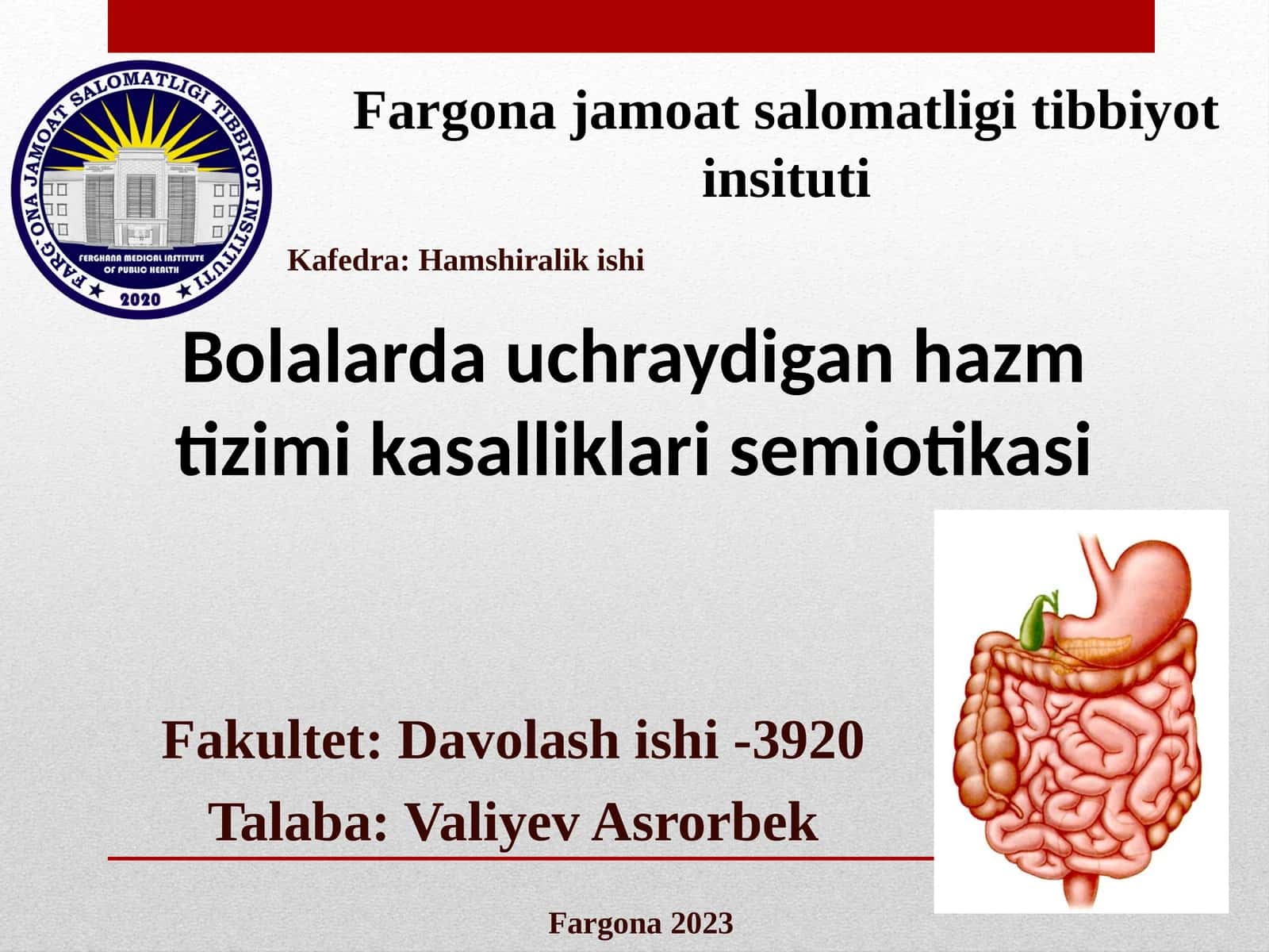 Bolalarda uchraydigan hazm tizimi kasalliklari semiotikasi 1