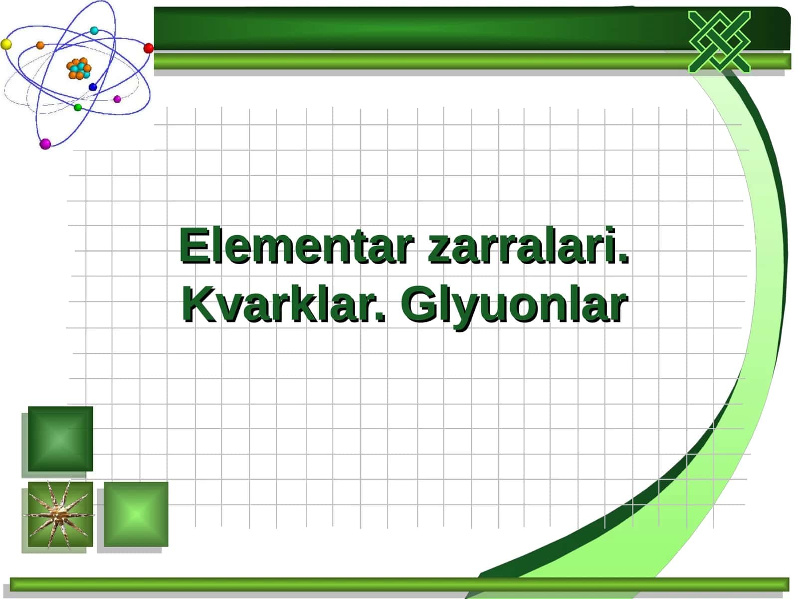 Elementar zarralari. Kvarklar. Glyuonlar 1