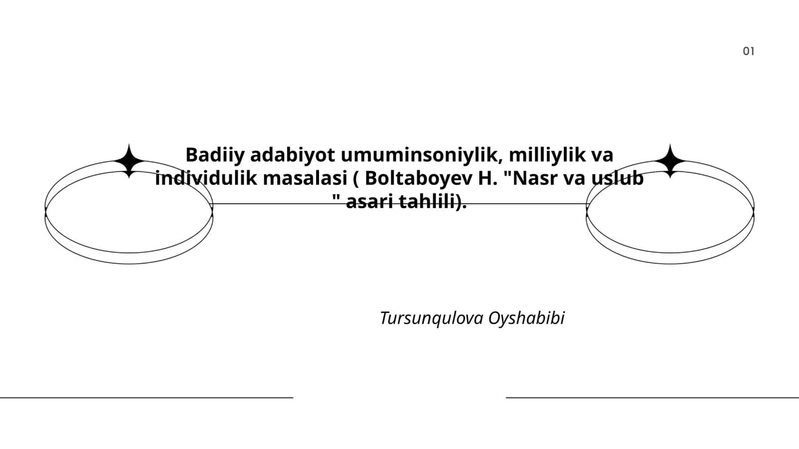 Badiiy adabiyot umuminsoniylik, milliylik va individulik masalasi ( Boltaboyev H. "Nasr va uslub " asari tahlili) 1