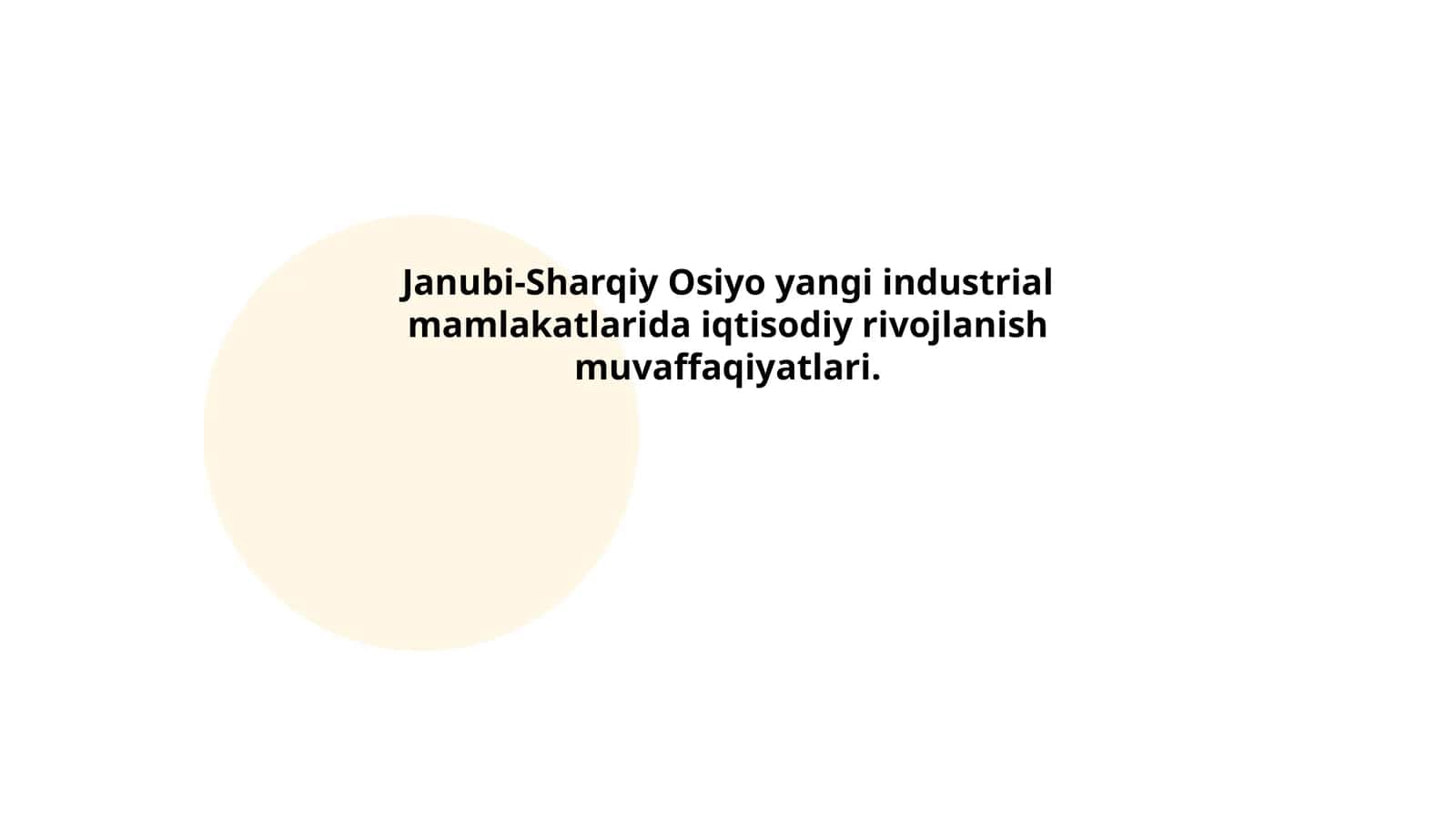 Janubi-Sharqiy Osiyo yangi industrial mamlakatlarida iqtisodiy rivojlanish muvaffaqiyatlari 1