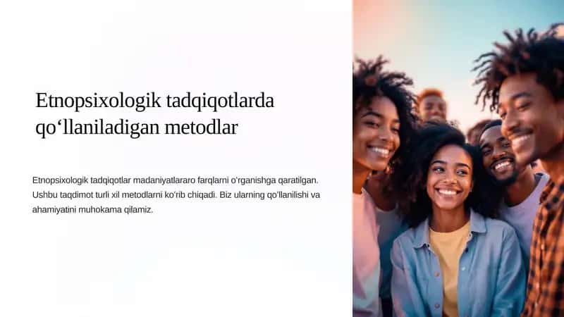 Etnopsixologik tadqiqotlarda qoʻllaniladigan metodlar 1