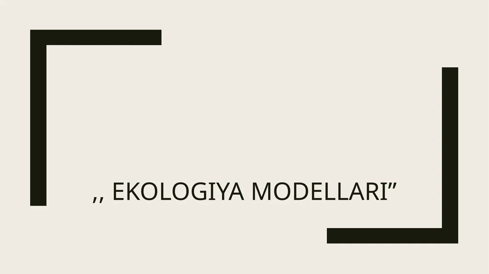 ekologiya modellari 1