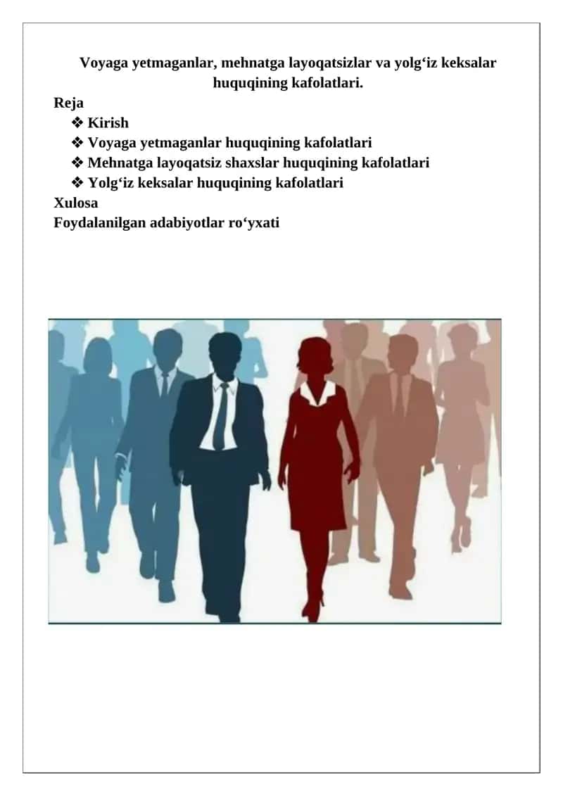 Voyaga yetmaganlar huquqining kafolatlari 1