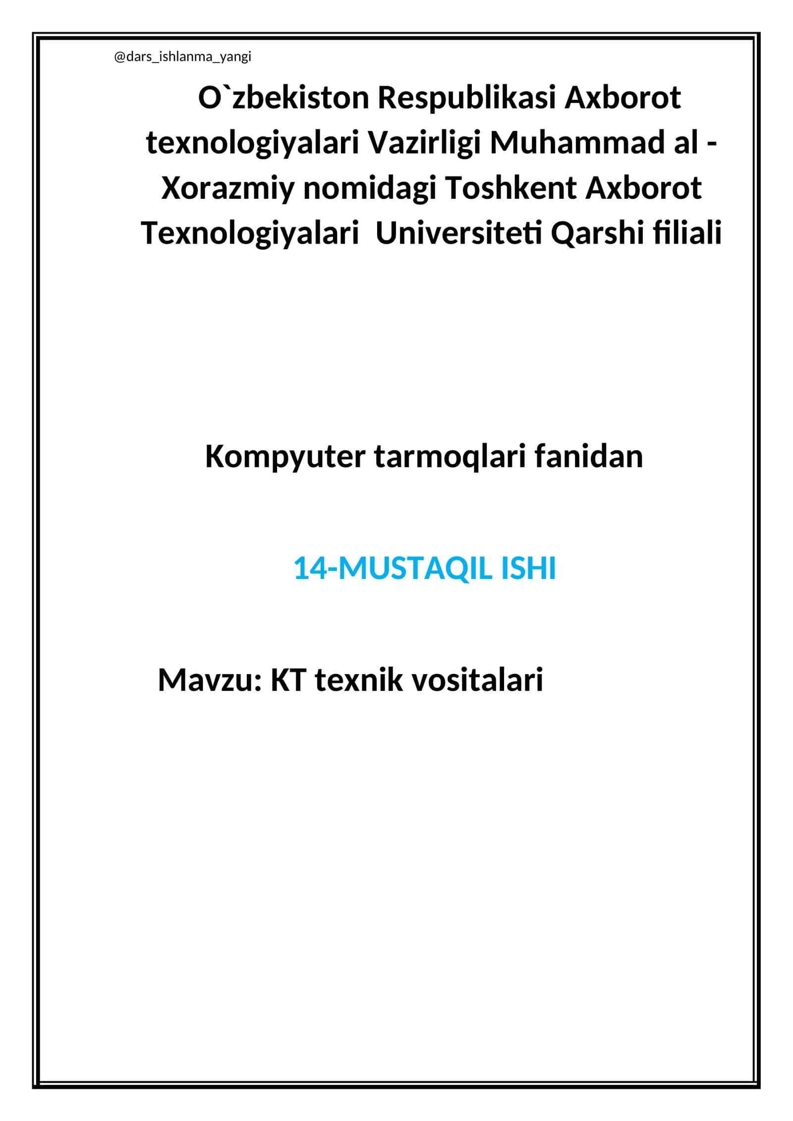 KT texnik vositalari 1