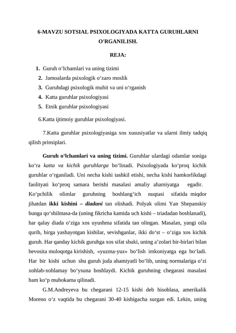 Sotsial psixologiyada katta guruhlarni oʻrganilish 1