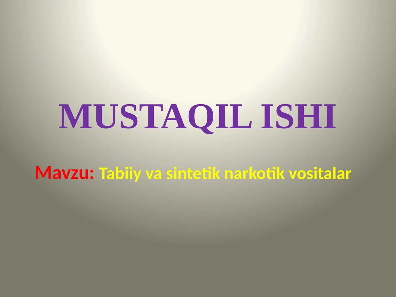 Tabiiy va sintetik narkotik vositalar 1