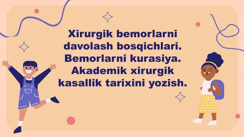 Xirurgik bemorlarni davolash bosqichlari 1