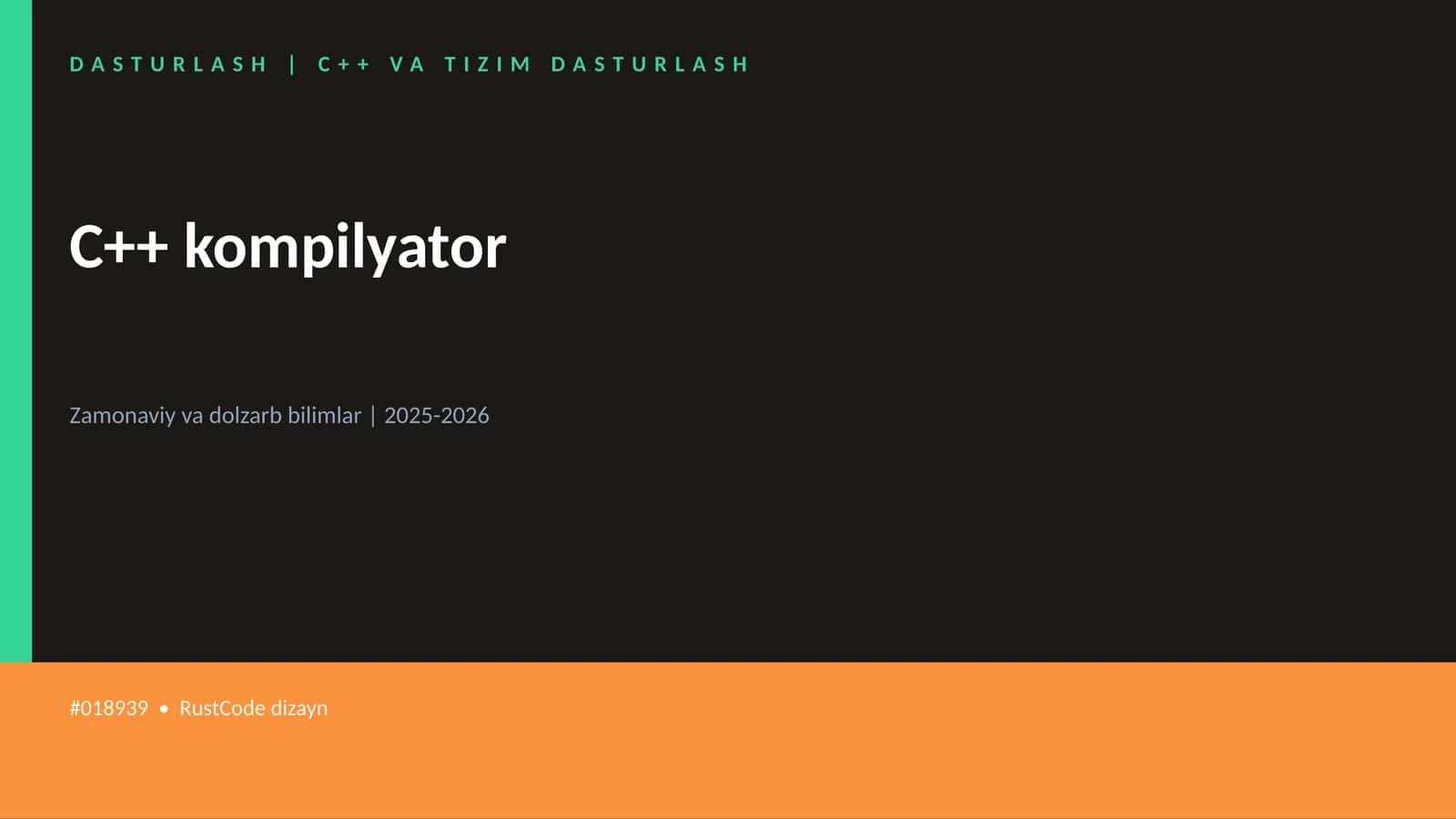 C++ VA TIZIM DASTURLASH 1