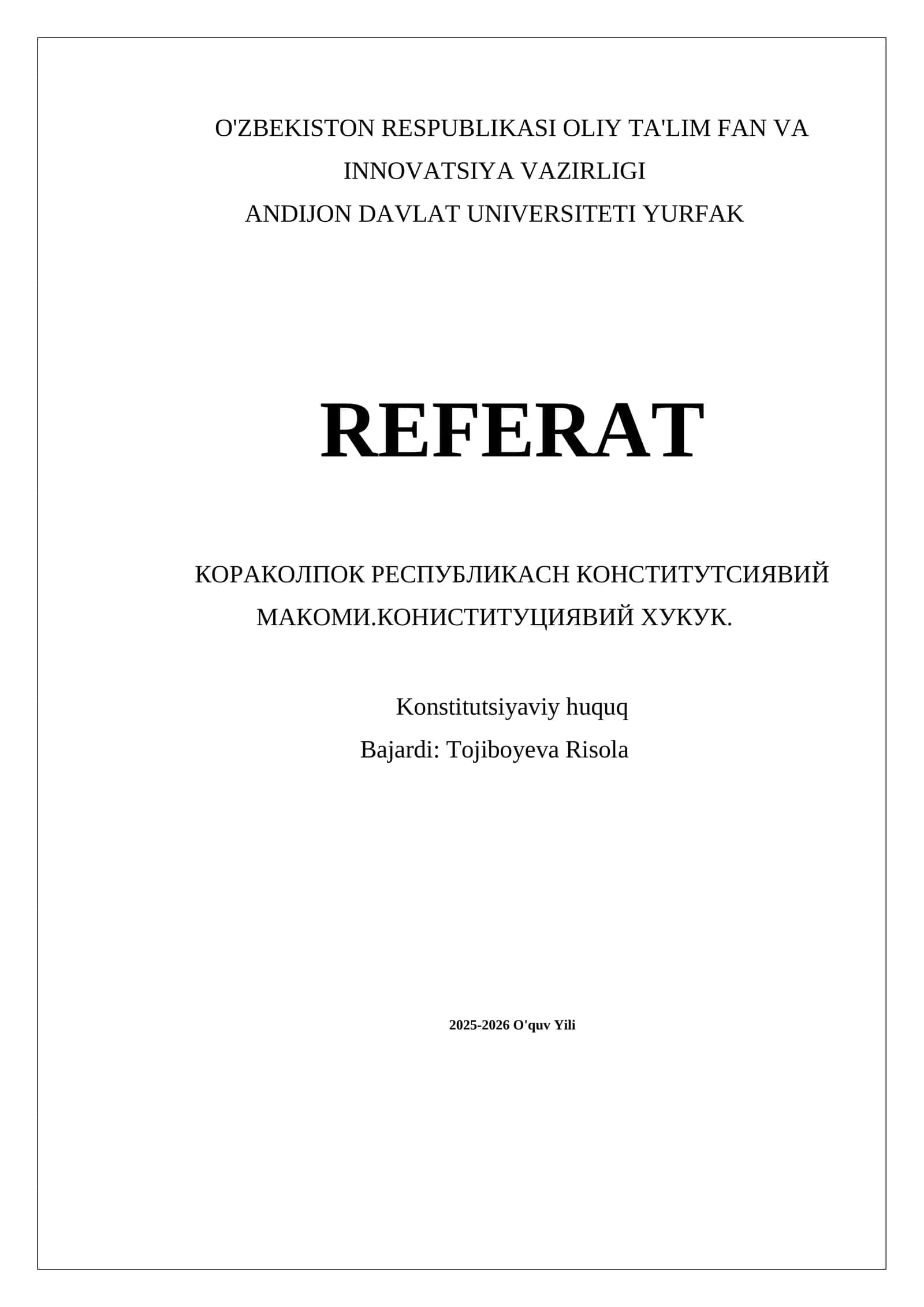 КОРАКОЛПОК РЕСПУБЛИКАСН КОНСТИТУТСИЯВИЙ МАКОМИ.КОНИСТИТУЦИЯВИЙ ХУКУК 1