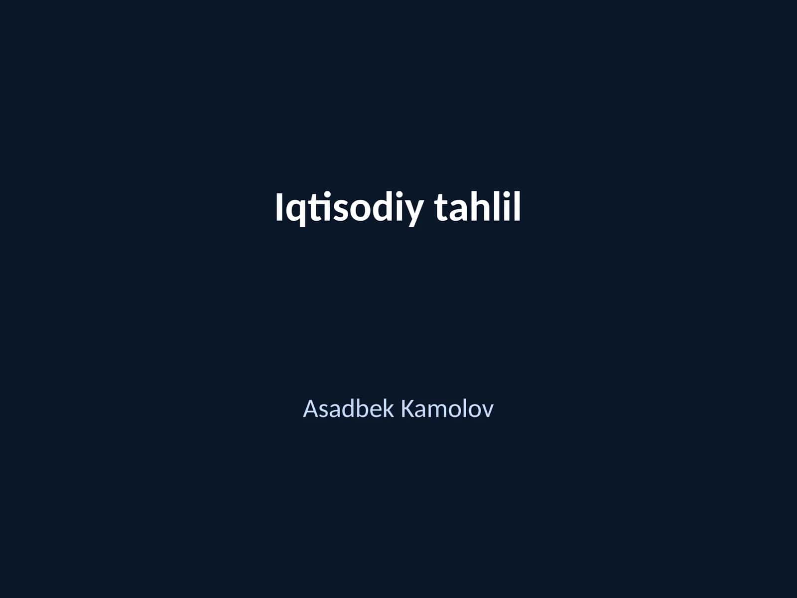 Iqtisodiy tahlil 1