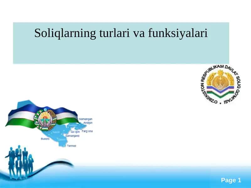 Soliqlarning turlari va funksiyalari 1