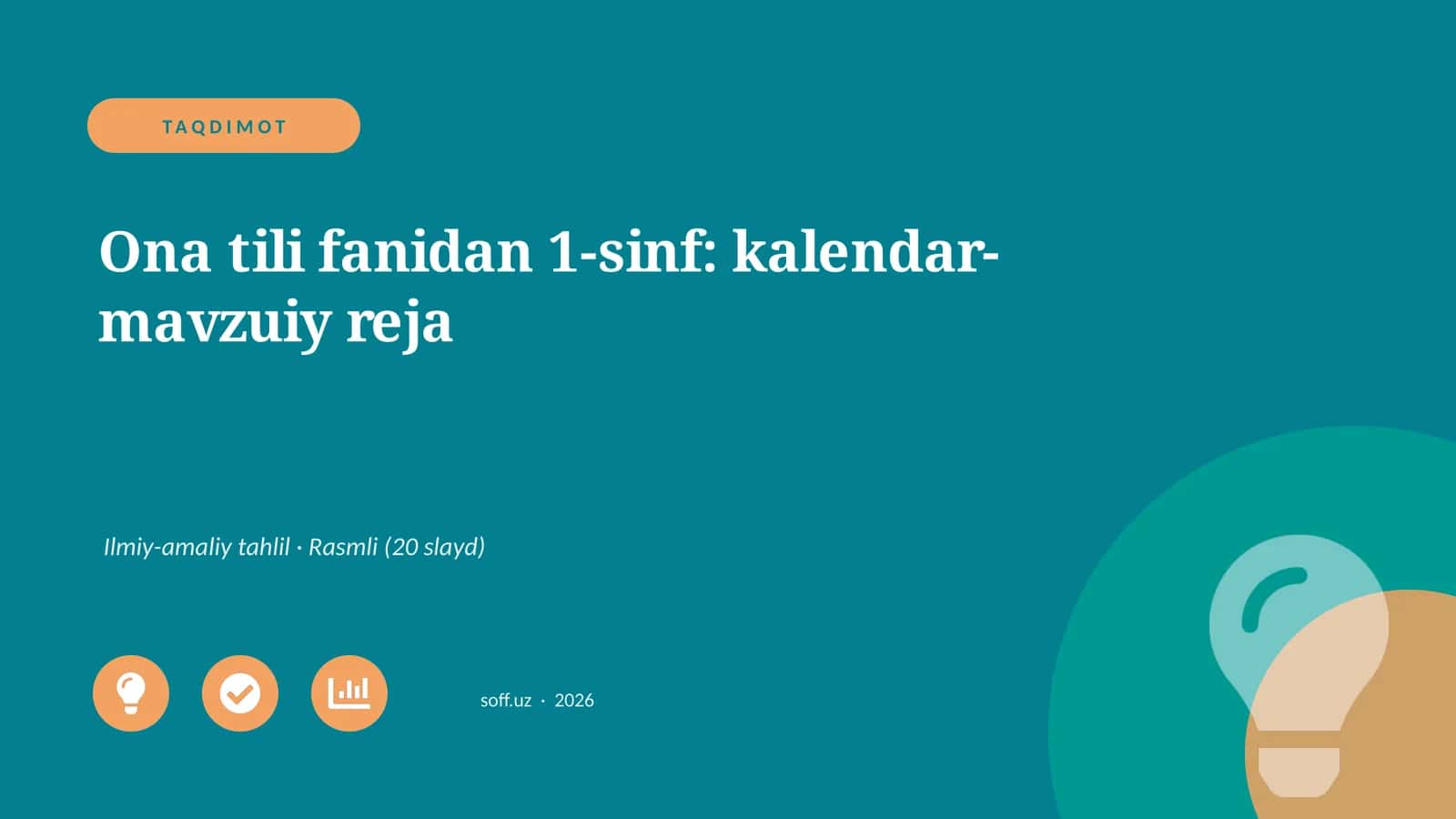Ona tili fanidan 1-sinf: kalendar-mavzuiy reja 1