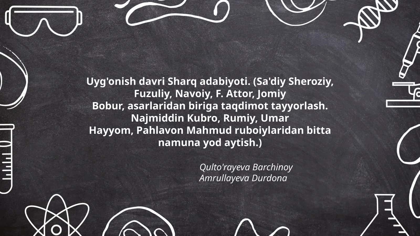 Uyg'onish davri Sharq adabiyoti 1