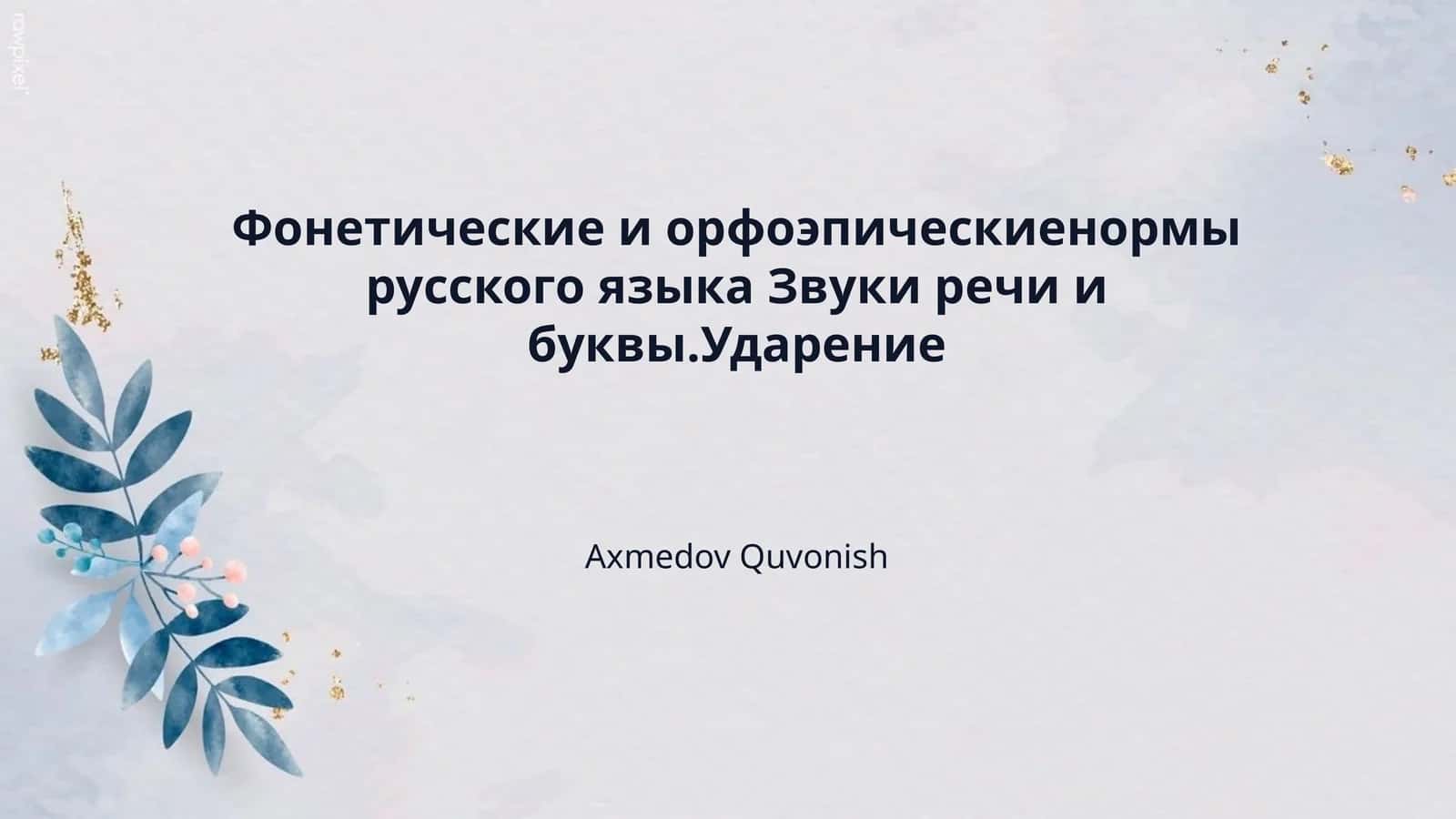 Фонетические и орфоэпическиенормы русского языка Звуки речи и буквы.Ударение 1
