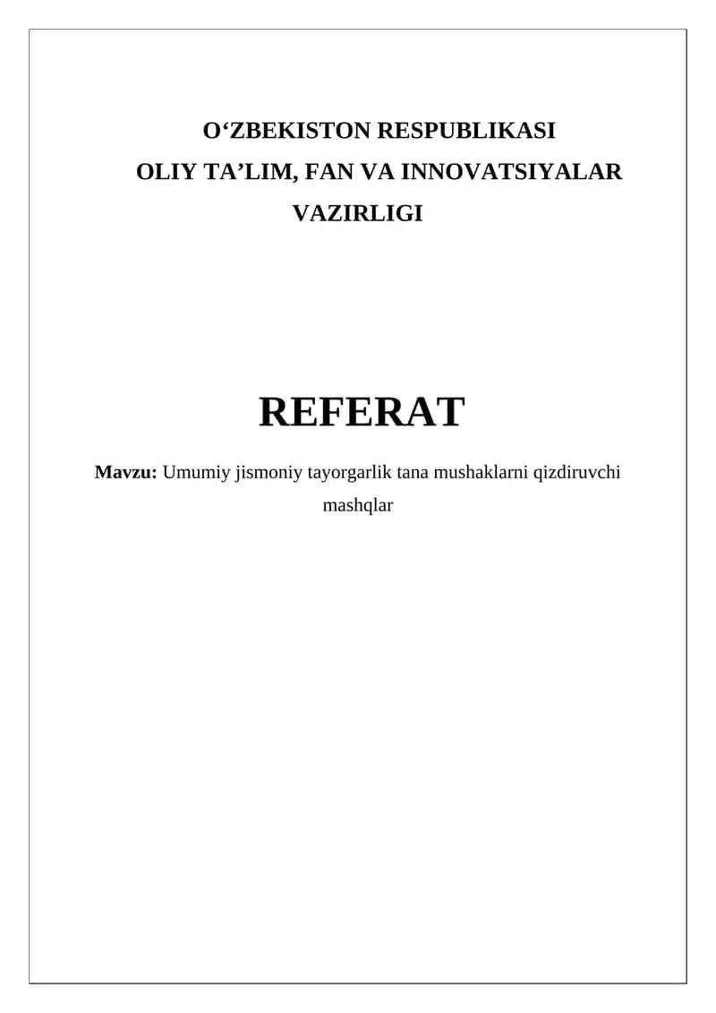 Umumiy jismoniy tayorgarlik tana mushaklarni qizdiruvchi mashqlar 1