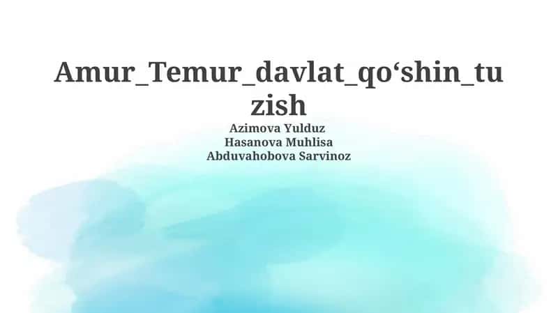 Amir Temur armiyasi 1