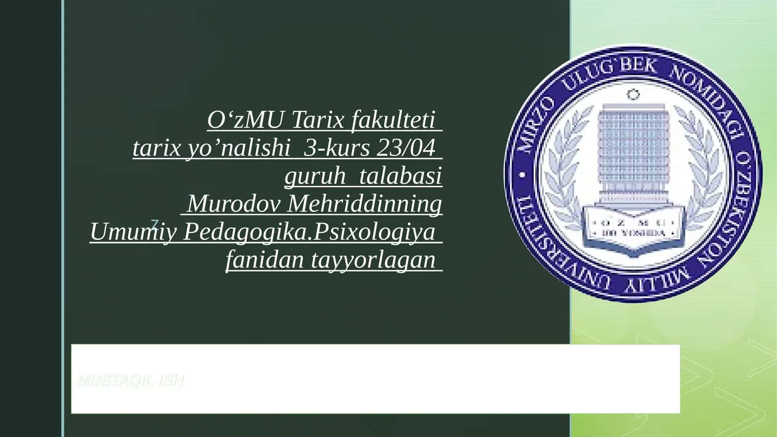 Taʻlim shakllari va metodlarining  amaliyotda qoʻllanilishi 1