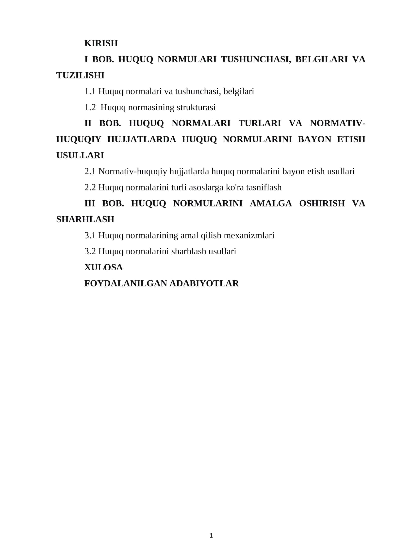 HUQUQ NORMULARI TUSHUNCHASI, BELGILARI VA TUZILISHI 1