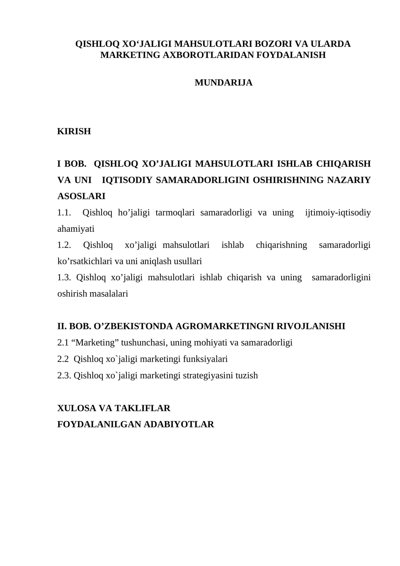 Qishloq xoʻjaligi mahsulotlari bozori va ularda marketing axborotlaridan foydalanish 1