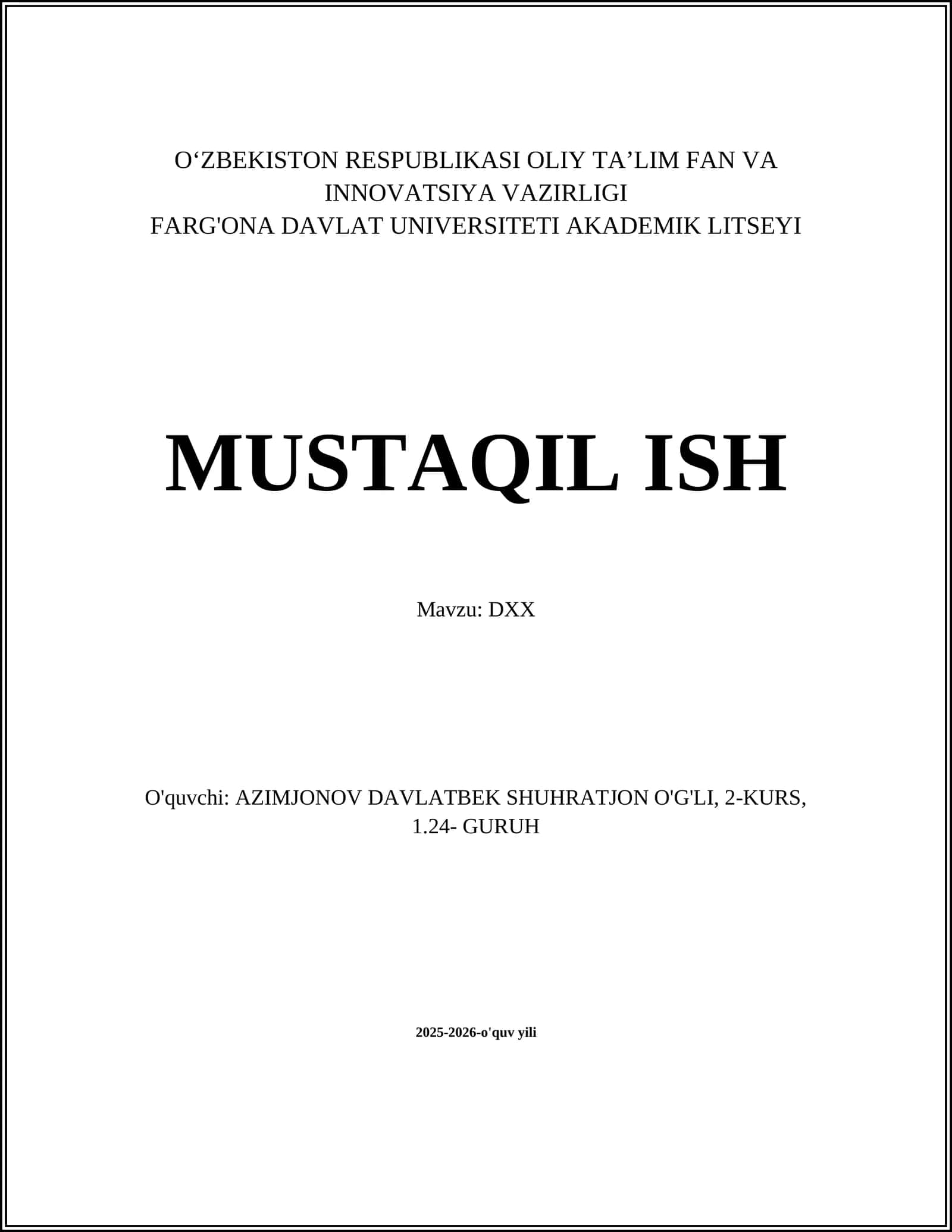 DXX Tarixi va Tashkil Topishi 1