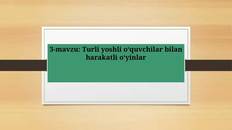 Turli yoshli o‘quvchilar bilan harakatli o‘yinlar 1