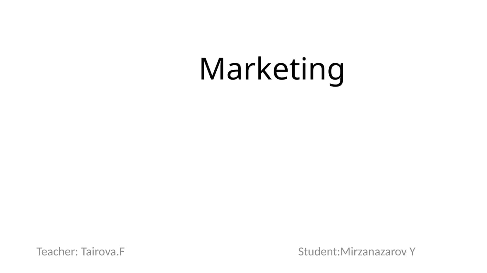 Marketing 1