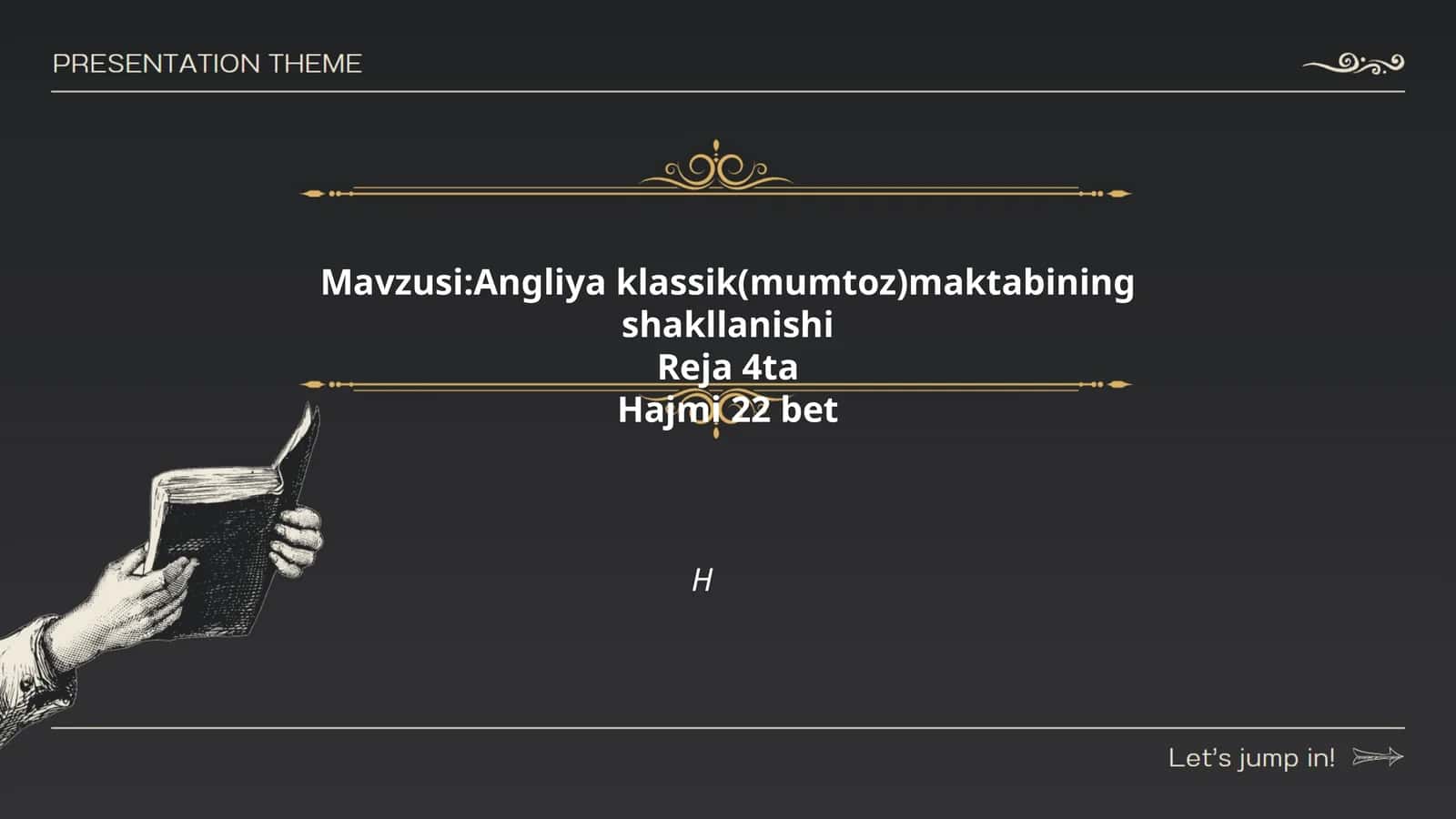 Angliya klassik(mumtoz)maktabining shakllanishi 1