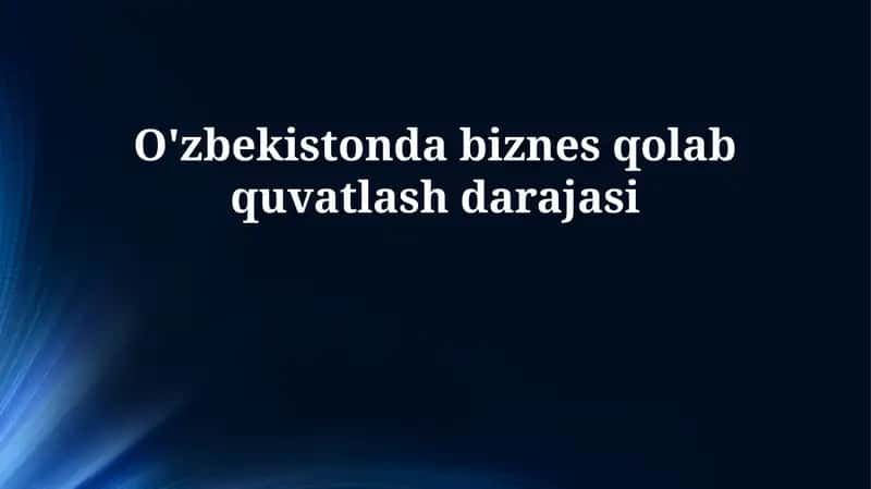 O'zbekistonda biznes qolab quvatlash darajasi 1