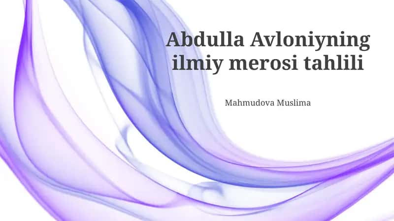 "Avloniyning Ilmiy-Pedagogik Qarashlari" 1