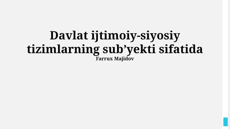 Davlat va Fuqarolik Jamiyati O'rtasidagi Munosabatlar 1