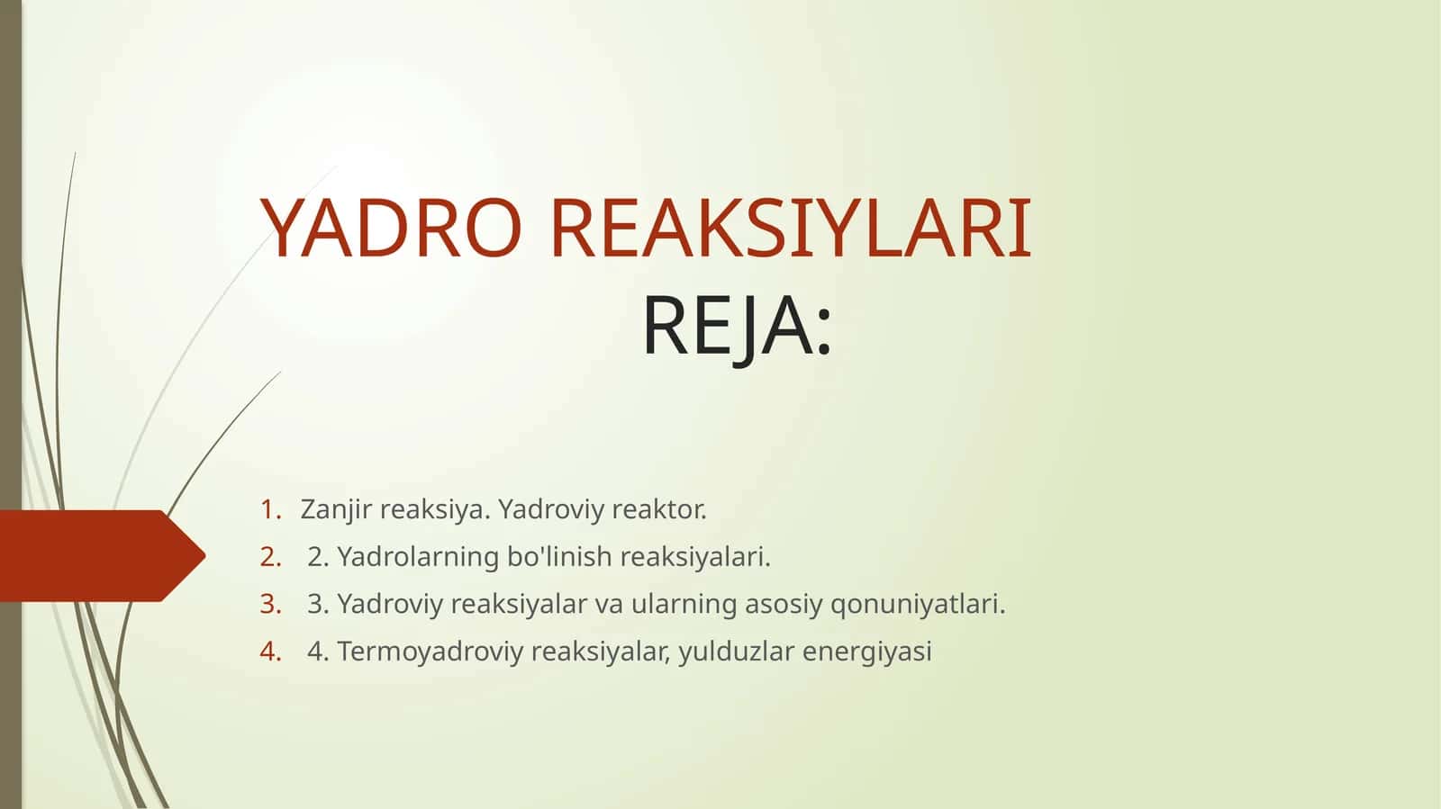 Yadro Reaksiyalarireja 1