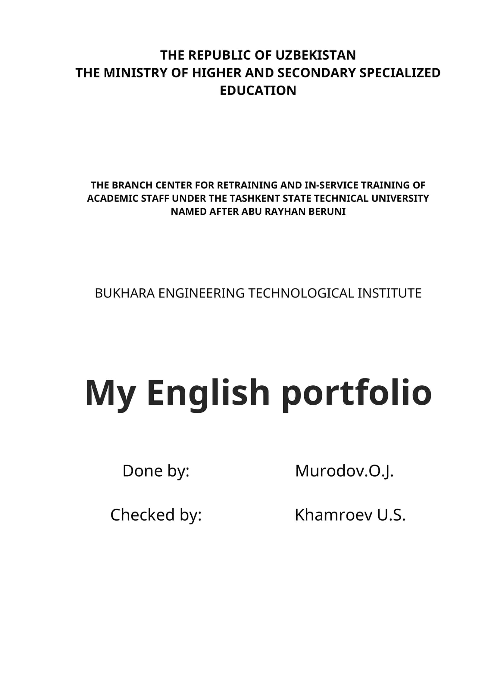 My English portfolio 1