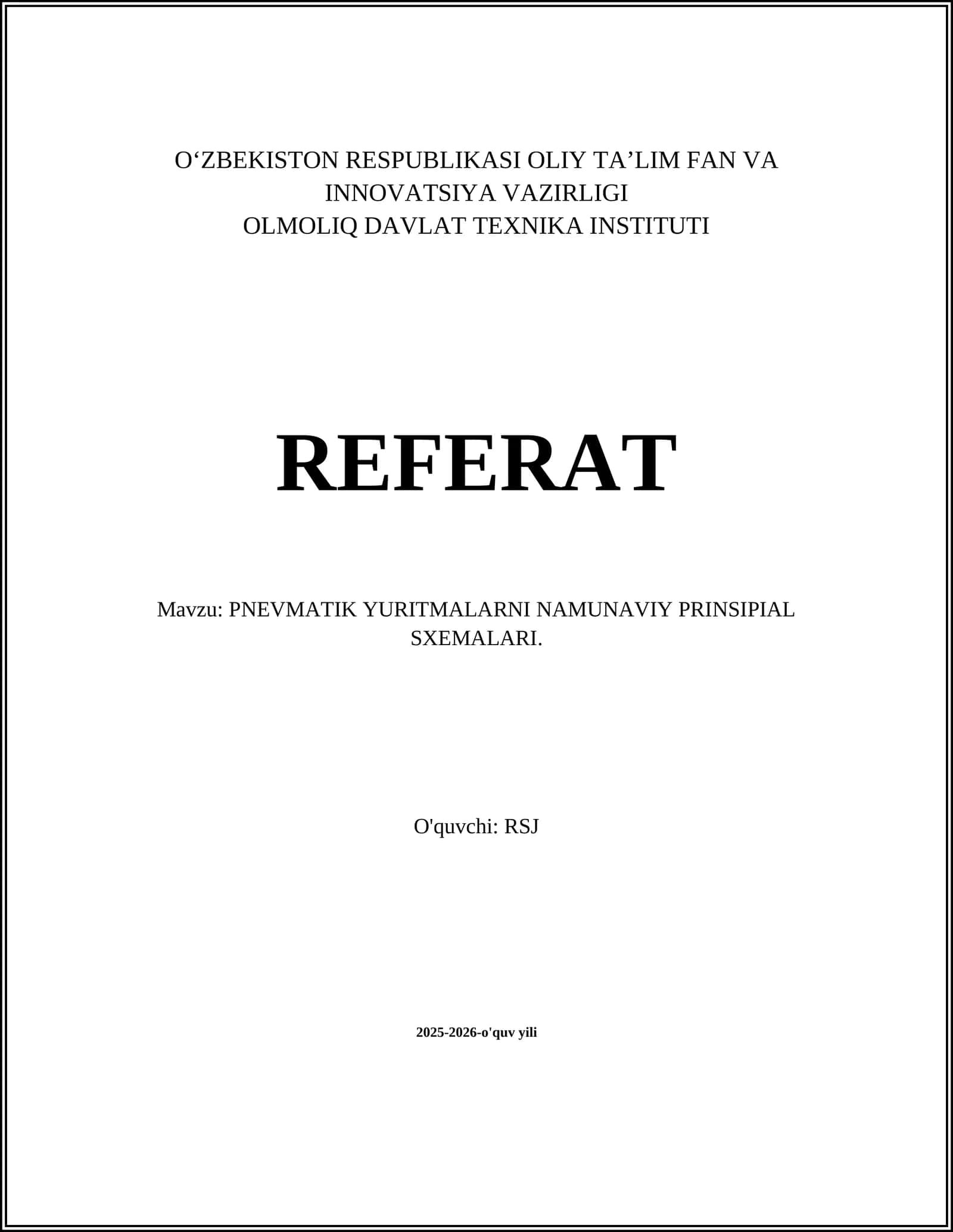 Pnevmatik Yuritmalarni Namunaviy Prinsipial Sxemalari 1