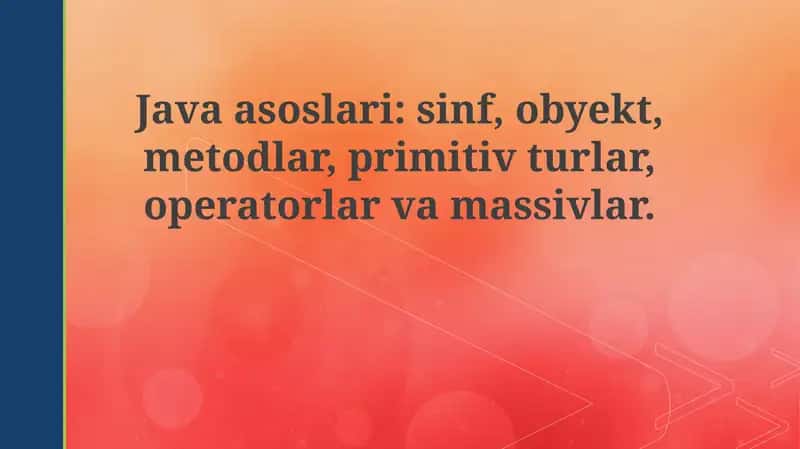 Sinflar va Ob'ektlar 1