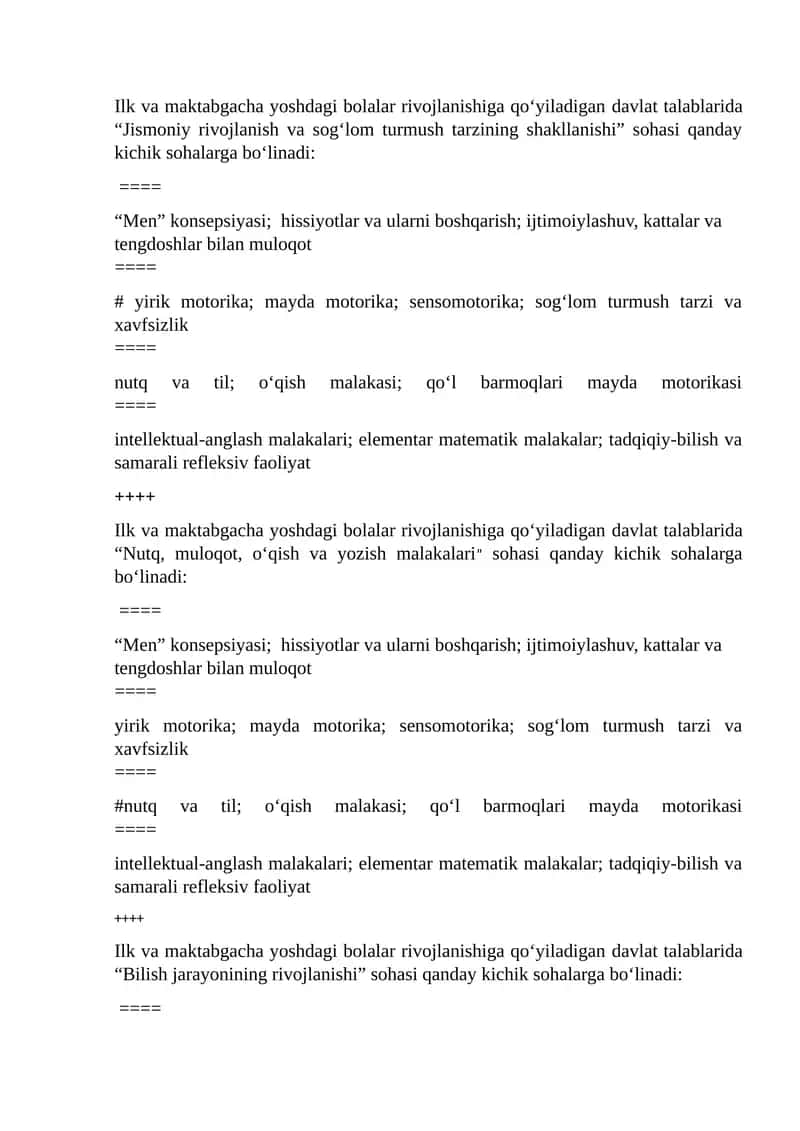 maktabgacha pedagogika testlar 1