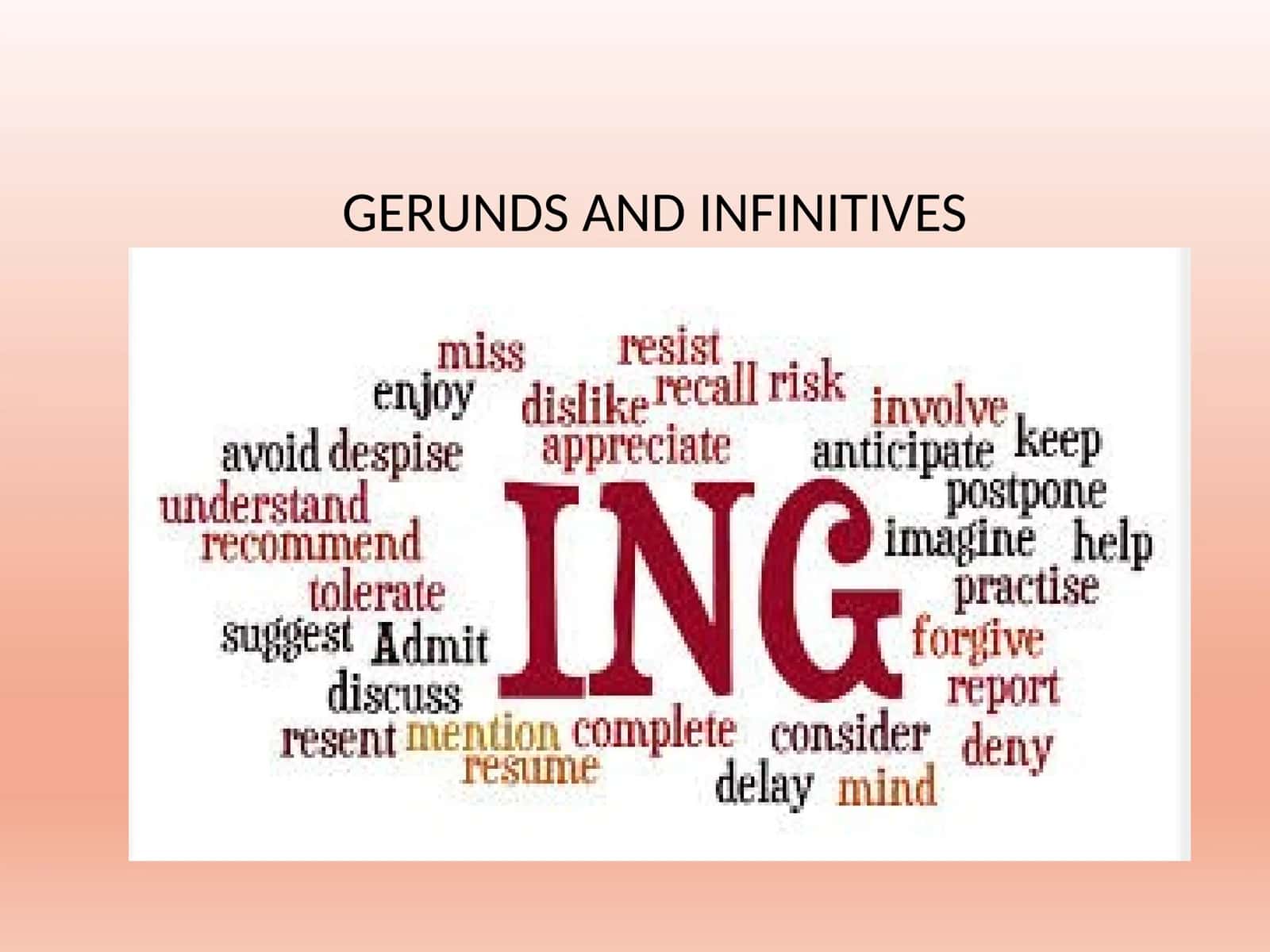 GERUNDS AND INFINITIVES 1