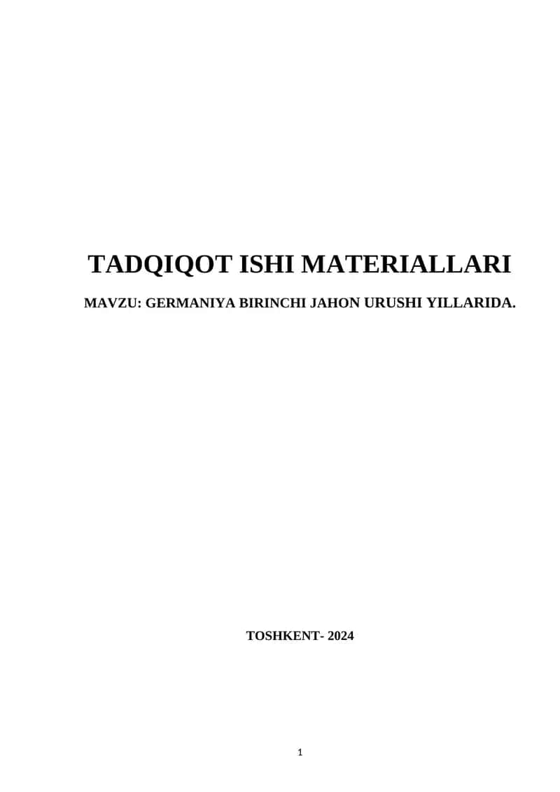 TADQIQOT ISHI MATERIALLARI 1