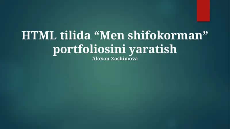 Men shifokorman portfoliosi 1