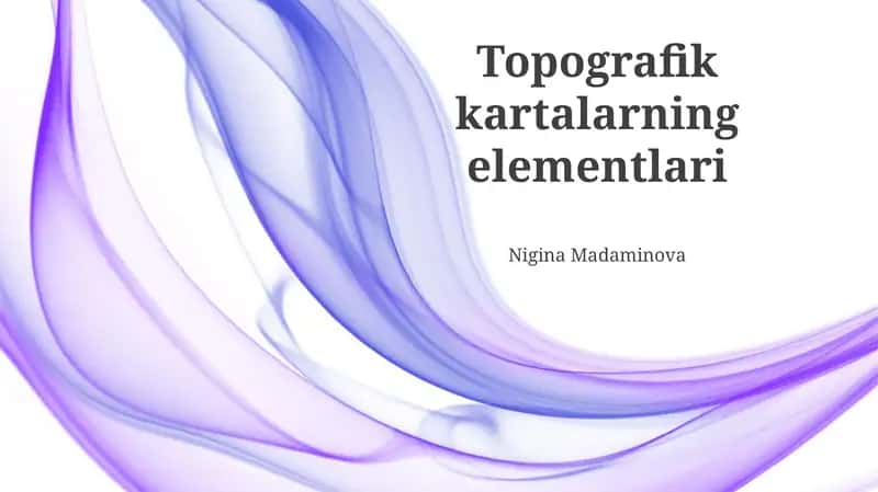 Topografik kartalarning elementlari 1
