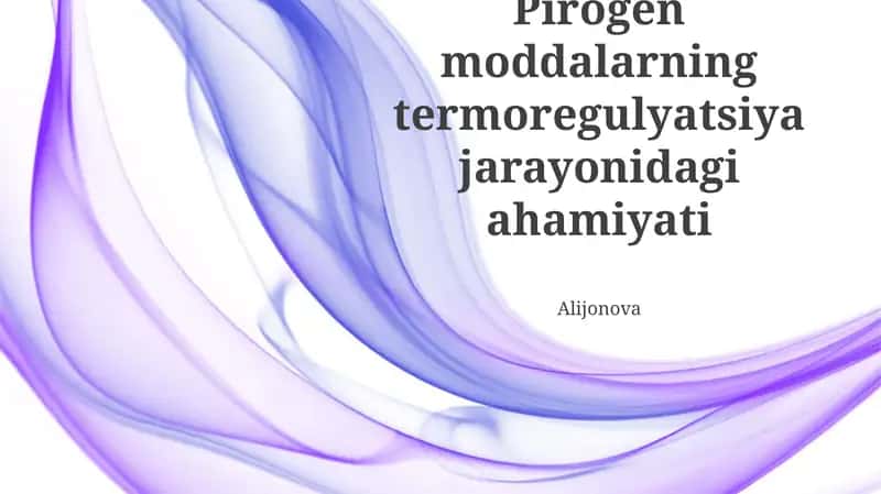 Pirogen moddalarning termoregulyatsiya jarayonidagi ahamiyati 1