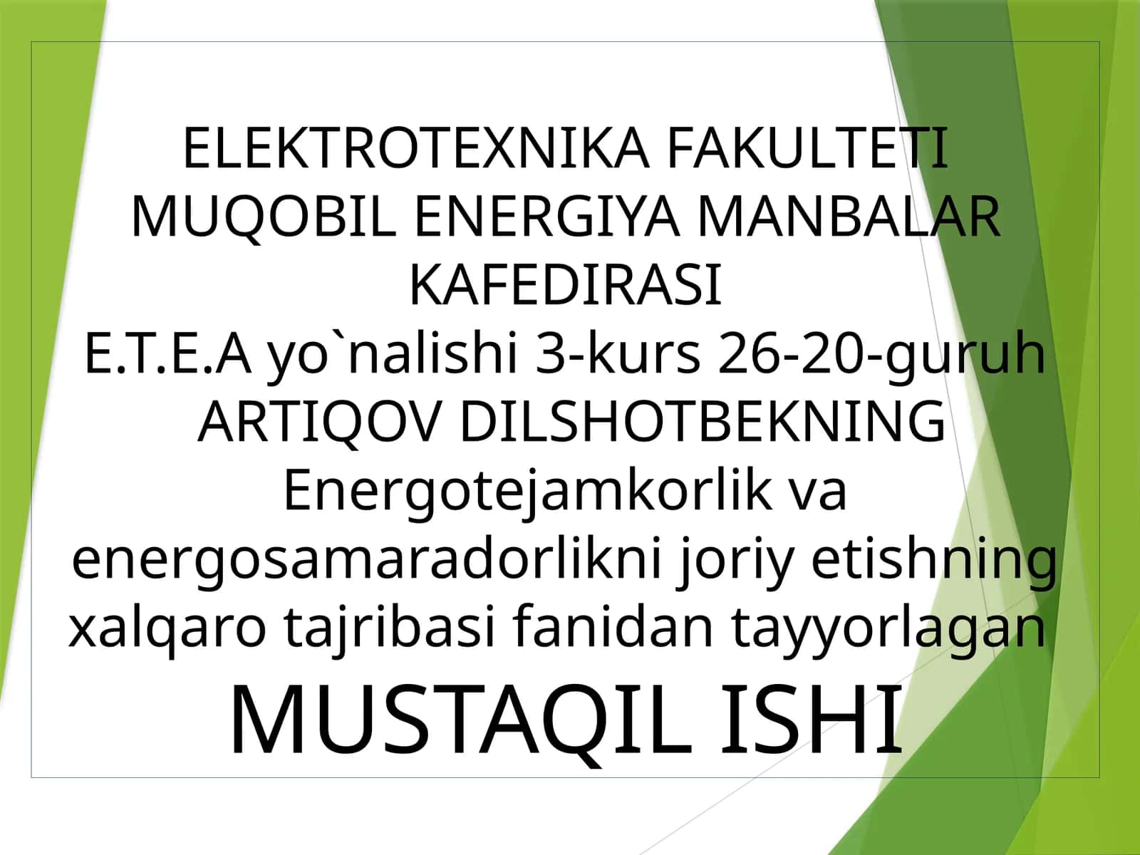FOTOVOLTAIK EFFEKTLARDAN SAMARALI FOYDALANISH HAMDA ULARNI ENERGIYASINI OSHIRISH USULLARI 1