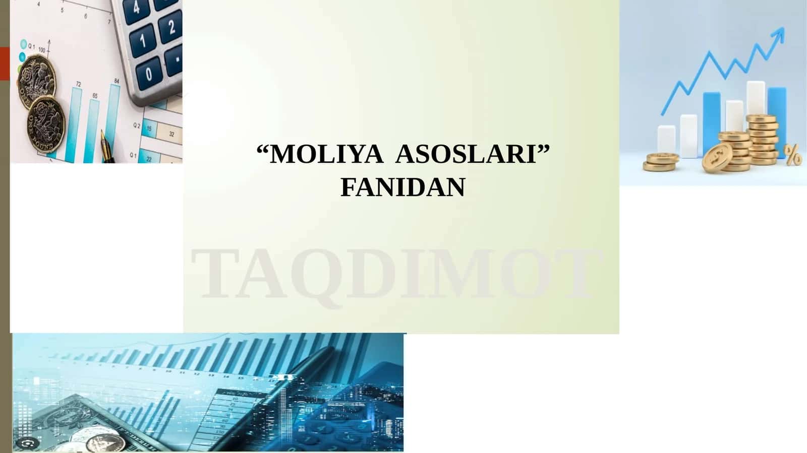 Moliya faniga kirish 1