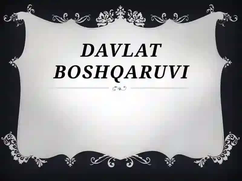 davlat boshqaruvi