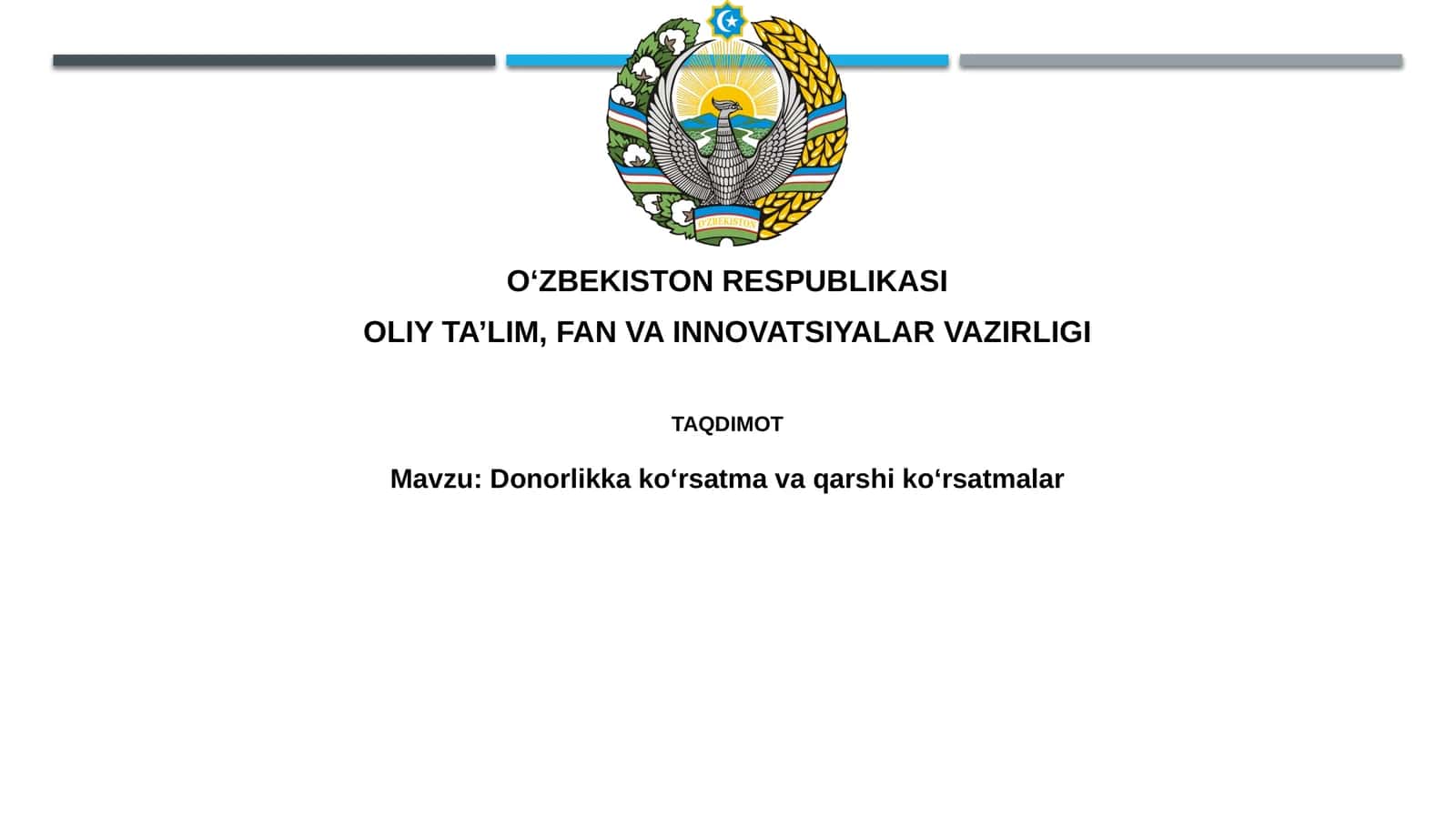 Donorlikkakoʻrsatmavaqarshikoʻrsatmalar 1