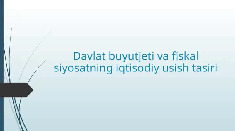 Davlatbuyutjetivafiskalsiyosatningiqtisodiyusishtasiri 1