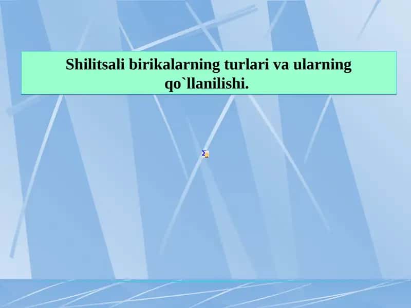 Shilitsali birikalarning turlari va ularning qo`llanilishi. 1