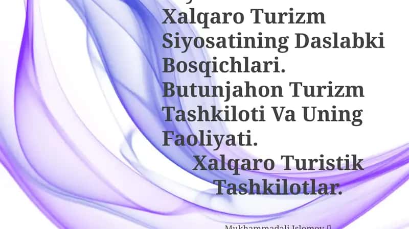Turizm Bilan Bog`Liq Sayohatlari 1